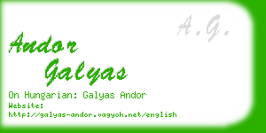 andor galyas business card